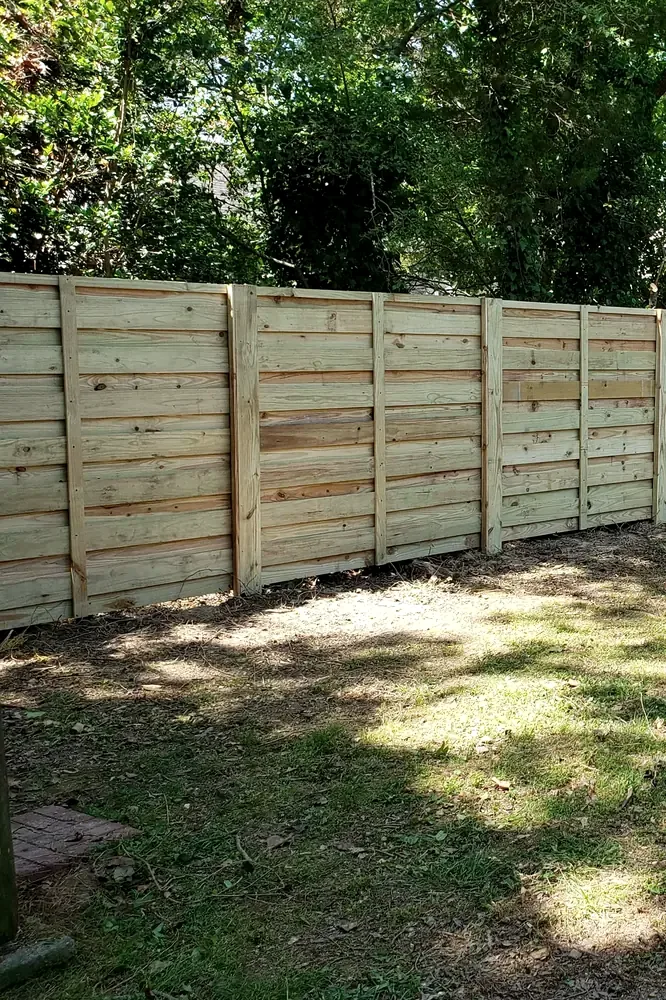 Horizontal wood privacy fence, Norfolk